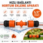 DESIPHON Otomatik Hortum Bağlantı Aparatı 3 Parça 1/2'' Bahçe Hortumu Ekleme Adaptörü Sızdırmaz