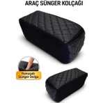 Ecarteks Lüks Deri Araba Oto Kolçak Sünger Kolçak Kol Dayama Baklava Desen Siyah Deri Siyah Nakış