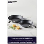 Circulon Kızartma Tava Seti 22 cm + 26 cm Döküm Malzeme ile Siyah Renk 2 Parça