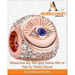Üç Yönlü Bronz Charm Göz El ve Buğday Gümüş Kaplama