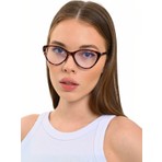 Ren Eyewear VERONA CAT BORDO ÇERÇEVE LEOPAR küçük boy Popüler Mavi Işık Korumalı Blue Block Şeffaf Ekran gözlüğü