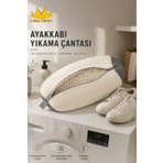 Ayakkabı Yıkama Çantası Özel Makarna Kumaş Fermuarlı Büyük Boy Mikrofiber Beyaz Renk