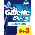 Gillette Blue3 Comfort Kullan At Tıraş Bıçağı 12 Adet 9+3 Hassas Cilt Dostu Ergonomik Tasarım