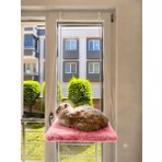 Ned Askılı Kedi Pencere Yatağı - Peluş Kumaşlı Cam Önü Kedi Hamak Yatağı