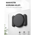 Gözcü Mobil Airtag Manyetik Koruma Kılıfı Çift Mıknatıslı Darbeye Dayanıklı Airtag Takip Cihazı Kılıfı Uyumlu Motosiklet Araç Eşya Yapıştırılabilir Tutucu Aksesuar