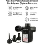 Kamptek Kamp Teknolojisi Kamptek 12V Araç Çakmaklık Girişli Elektrikli Şişirme Pompası - Yatak, Mat, Bot ve Çadır Şişirme Pompası (3 Farklı Uçlu)
