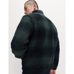 Marks & Spencer Ekose Desenli Fermuarlı Fleece Ceket