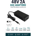 Bluesery 48V 2A Şarj Aleti Adaptörü Scooter, Bisiklet, Router, Kamera, LED Sistemleri, Yazıcı, Poe Ağ Sistemleri, Alba Bisiklet Uyumlu Adaptör