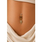 Sacce Scarves & Accessories Mıknatıslı Delik Gerektirmeyen Kutup Yıldızı Figürlü Göbek Piercingi Zirkon Taşlı
