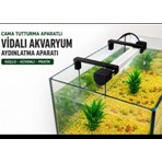Alion 35 cm Vidalı Akvaryum LED Aydınlatma Armatürü 12V 6500K Beyaz Işık | Adaptör Dahil