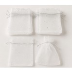  Grand Concept Store 100’LÜ Kırık Beyaz Tül Kese Organze Pullu Çerez Kesesi 12X14 cm (100 Adet)