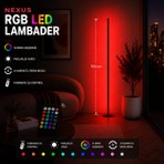 Neeko Nexus Rgb Stıck Led Lambader Full Renk Uzaktan Kumandalı Aydınlatma Sistemi Dimlenebilir 150 Cm