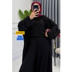 Balenbi Kadın Penye Uzun Hırka Bluz Geniş Paça Pantolon Abaya Takım 1217