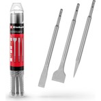 Orijinal Einhell 3 Parça SDS Plus Keski Seti, 250 mm (1x Sivri Keski, 20 mm Düz Keski ve 40 mm Spatula Keski; Yıkım ve Tadilat İşleri İçin Dayanıklı 40Cr Çelik) - 49247200