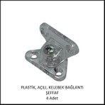 Adilon Plastik, Açılı, Kelebek Bağlantı 40 Mm, Şeffaf (4 Adet)