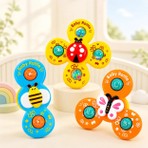 Schulzz 3 Parça Renkli Set Vantuzlu Dönen Oyuncaklar -Banyo Oyuncakları Çocuk