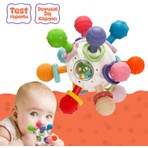 Bebek Montessori Duyusal Diş Kaşıyıcı Top – Motor Becerileri Gelişim Oyuncağı - Çok Renkli