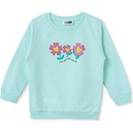Hellobaby Kız Bebek Sweatshirt Çiçek Baskılı Bisiklet Yaka Uzun Kol