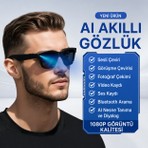 Azurtech Kameralı Akıllı Aı Gözlük – Fotoğraf, Video Çekimi, Yapay Zeka Çeviri, Bluetooth Arama ve Müzik Desteği