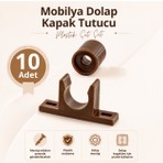 Badem10 10 ADET Mobilya Dolap Kapak Tutucu Plastik Çıt Çıt Kahverengi Çıtçıt