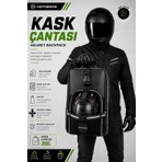 Motobros Su Geçirmez Karbon Desenli Deri Motosiklet Sırt Çantası – Reflektörlü, Kask Bölmeli, Günlük ve Seyahat İçin