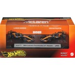 Hot Wheels Premium Formula 1 2'li Paket, 1:64 Ölçekli Arabalar, Mclaren Formula 1 Takımı, Piastri ve Norris JMM91