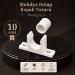 Badem10 10 ADET Mobilya Dolap Kapak Tutucu Plastik Çıt Çıt Beyaz Çıtçıt