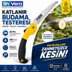 5n Vera Katlanır Budama Testeresi 180 mm | Japon Diş Yapılı Bahçe El Testeresi | Ağaç, Dal, Odun ve Kamp Için Profesyonel Katlanabilir Testere