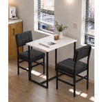 Valu Home 2 Kişilik Mutfak Masa Takımı Masa ve Sandalye Seti Balkon Masası Cafe Masa Takımı Yemek Masası Seti Antrasit Sandalye