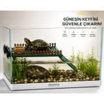 Muyu Craft Kaplumbağa Beslenme ve Güneşlenme Platformu | Yem Kabı Dahil | Vantuzlu Akvaryum Adası