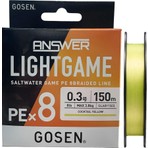 Gosen Answer Light Game 8x 150MT 0.3pe Max 3.8kg Lrf Ip Örgü Misina Cocktail Yellow