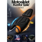 Motobros Motosiklet hava destekli kalın deri konfor sele minderi ( visco süngerli premium model )