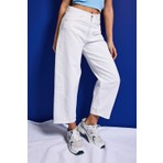 It's Basic Kadın Kırık Beyaz Venüs 7s6-101 Mid Rise Carrot Fit %100 Koton Denim Jean
