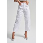 It's Basic Kadın Beyaz Renk Venüs 5s5-2 Carrot Fit Rahat Kesim %100 Koton İç Göstermez Denim Jean