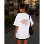  I’m Not Rihanna Baskılı Beyaz Oversize Unisex T-Shirt Basic Rahat Kalıp Günlük Tshirt