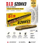 D.I.D D.ı.d 520HV3 Gold X-Ring 120 Bakla Motosiklet Zinciri – 520 Ölçü – Pro Street – Orijinal D.ı.d