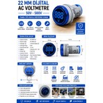 Tianyi Dijital Voltmetre AC 20-500V Mavi Renkli Kullanım Tipi ile Ölçüm Mesafesi