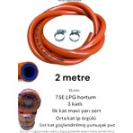 Tüp Hortumu üç katlı  Aygaz Milangaz Ipragaz Her Marka Tüpe Uyumlu 10MM 2 Metre 2 Kelepçe