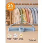 Webmall 24 Adet Lily Mavi Plastik Çocuk Elbise Askısı Bebek Kıyafet Askısı