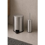 Primanova Cigo Compact 2'li Banyo Seti 3 Lt Çelik Çöp Kovası + Tuvalet Fırçası - Metalik