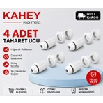 Kahey 4 Adet Plastik Beyaz Taharat Çubuğu Ucu Perletörü Aparatı 1.5 cm x 2.6 cm