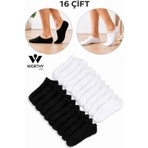 Worthy Socks 16 Çift Kısa Patik Bilek Çorap 16'lı Paket