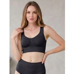 Formactive 1085 Kalın Askılı Toparlayıcı Crop Dikişsiz Atlet Büstiyer Siyah M