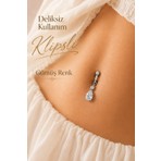 Sacce Scarves & Accessories Deliksiz Göbek Piercingi Klipsli Damla Model Zirkon Taşlı Sıkıştırmalı Göbek Takısı Tek Adet