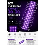 Erbay 3W Mor Işık 12V Mercekli Modül LED Yüksek Verimlilik ve Uzun Ömürlü 10 Adet