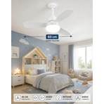 Hoogar German New White Super Fan 60 cm Kalın Kanat Dim Ayarlı Tavan Vantilatörü Rgb LED 16 Renk Sessiz Sinek Kovar