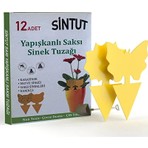 Byanes 12 Adet Saksı Tipi Yapışkanlı Sinek Tuzağı, Uv Işığı ve Neme Dayanıklı, Çift Taraflı