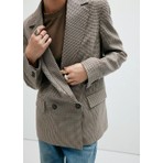 Mango Mikro Kazayağı Desenli Çift Düğmeli Blazer Ceket