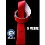 Opersan Reflektif Reflektör Bant-Kırmızı Reflektif Bant-Tüvtürk Onaylı-5 Metre-5 Cm-Reflektif Reflektör Şerit