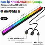 Exem Shop Kasa Içi Kristal Argb Işık Çubuğu Siyah Renk